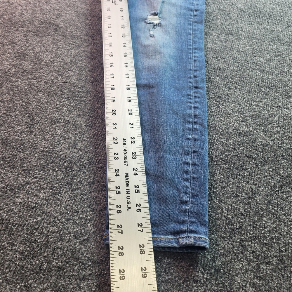 J Crew Toothpick Jeans Womens 28 Medium Wash Distressed Skinny Leg Denim - Picture 4 of 7